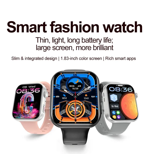LIGE ساعة ذكية ⌚️ شاشة AMOLED، اتصال بلوتوث!