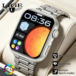 LIGE ساعة ذكية ⌚️ شاشة AMOLED، اتصال بلوتوث!